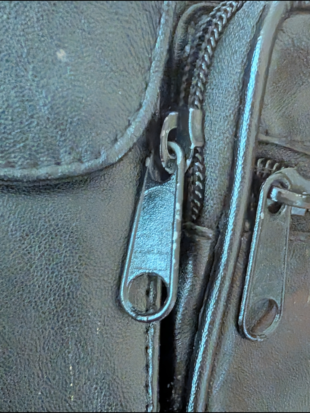Vintage Black Leather Belt Bag Fanny Pack Adjustable Strap Multiple Pockets - Picture 9 of 13